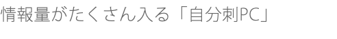情報量がたくさん入る「自分刺PC」